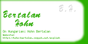 bertalan hohn business card